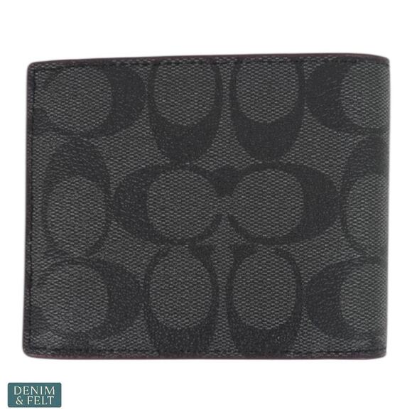 Coach CR899 Crossgrain Leather Wallet with Removable Insert Black Logo NEW/NWT - Picture 4 of 12